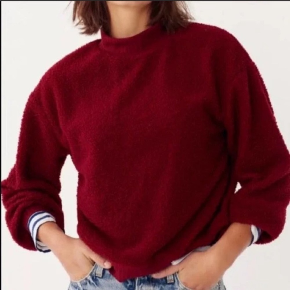 Anthropologie Porridge Bryenne Sherpa Red Oversized Sweatshirt
